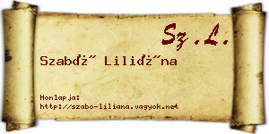 Szabó Liliána névjegykártya
