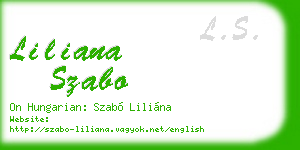 liliana szabo business card