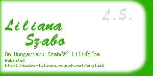 liliana szabo business card